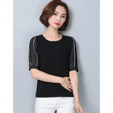 Women Daily Casual Cuff Sleeve Shirt, Solid Color