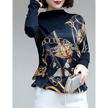 Women comfortable shirt, geometric basic shirt
