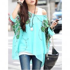 Women Daily Weekend Casual Comfortable Bat Sleeve Women Shirt, Animal Butterfly, Print, Sexy