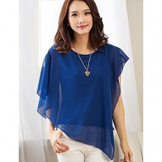 Women Daily Bat Sleeve Shirt, Solid Color