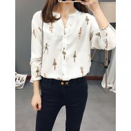 Women shirt, solid color, casual V-neck