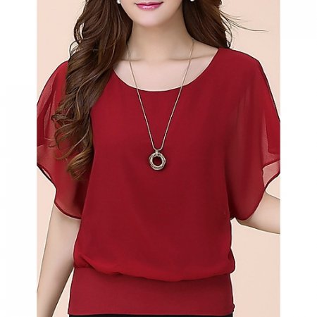 Women daily cotton shirt, solid color