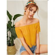 Women shirt, solid color jacquard off-the-shoulder