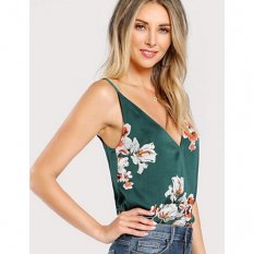 Women shirt slim shirt, floral print strap slip