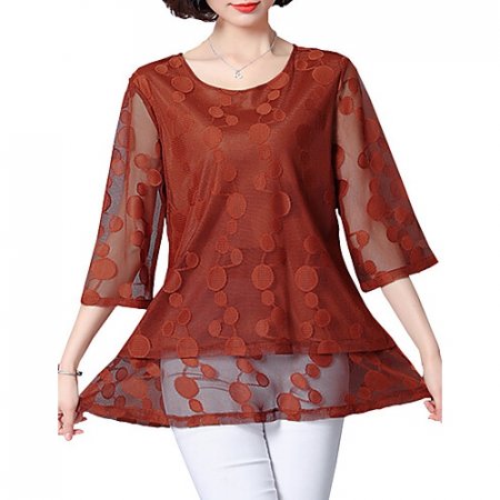 Women shirt, solid color lace