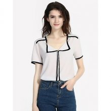 Women shirt slim shirt, color V-neck slip