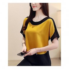 Women shirt, solid color patchwork