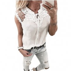 Women shirt loose shirt, solid color lace slip