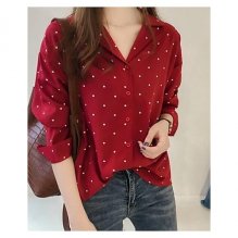 Women outfit slim shirts, shirts, polka dot shirts