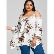 Women fashion, elegant shirt, floral patchwork, print