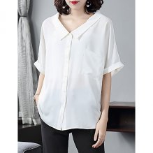 Women daily shirt, solid color shirt