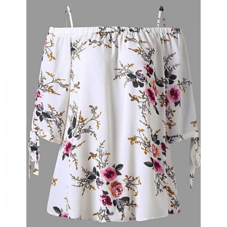 Women comfortable fashion, elegant shirt, floral patchwork