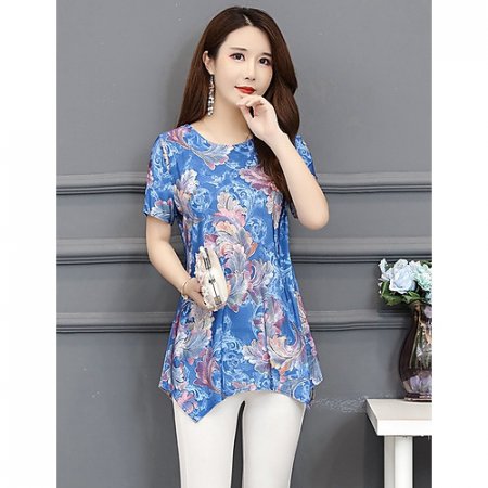 Women casual out comfortable and comfortable shirt, floral print