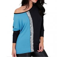 Women daily blouse, color block