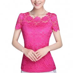 Women daily weekend fashion comfortable shirt, solid color lace