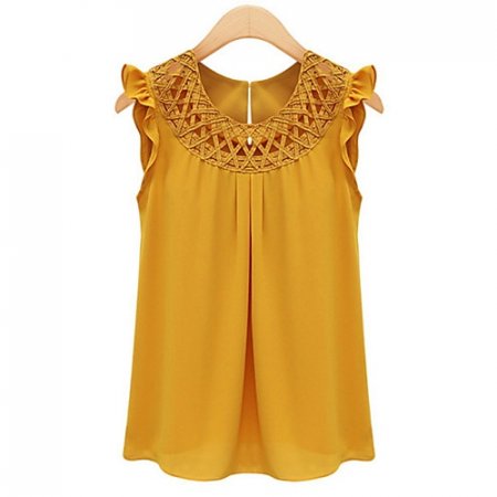 Women daily basic clothing, solid color ruffle